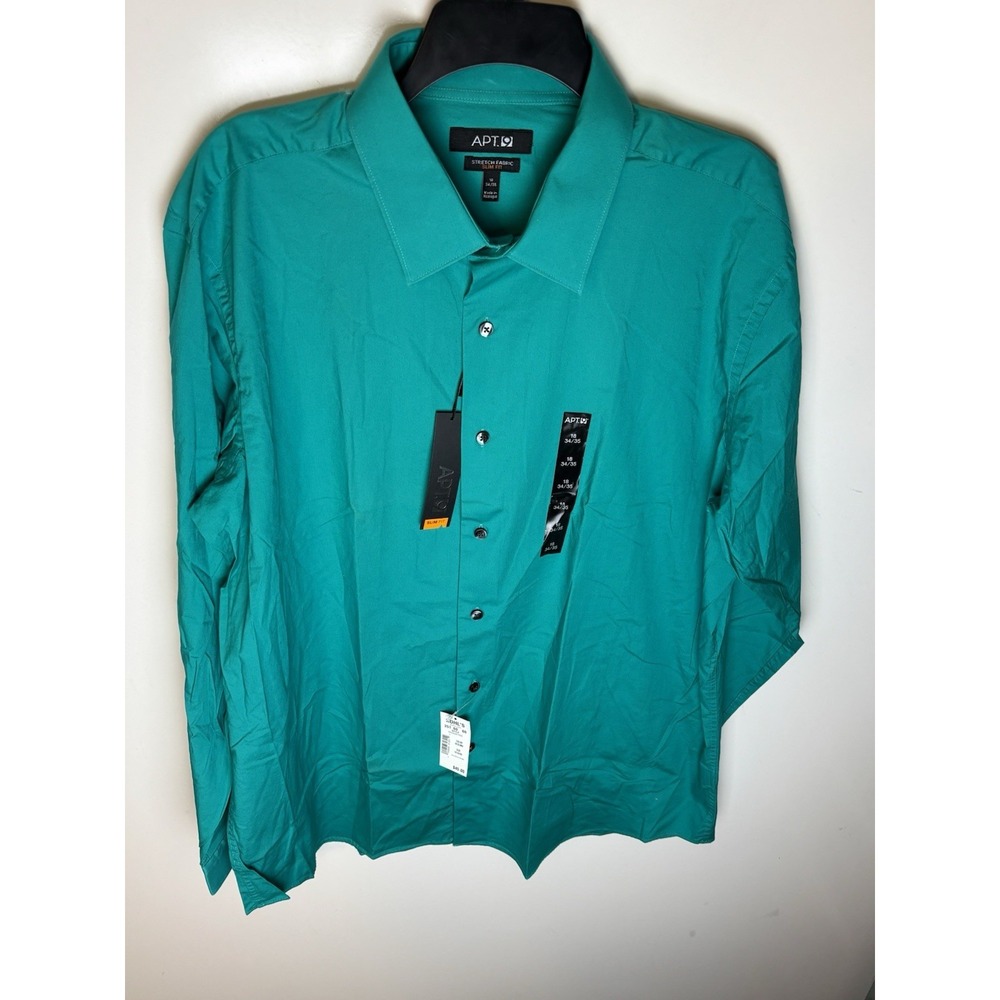 Apt. 9 Mens Long Sleeve Button Down Stretch Slim Fit Dress Shirt 18 34/35 NWT